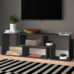 Black Akins TV Stand for TVs up to 65" Made of Engineered Wood Geometric Shapes