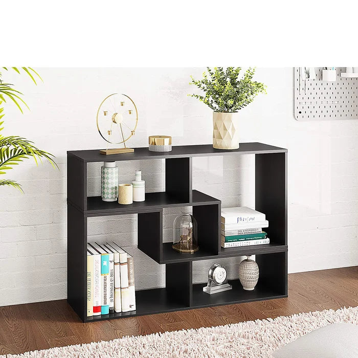 Black Akins TV Stand for TVs up to 65" Made of Engineered Wood Geometric Shapes