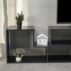Black Akins TV Stand for TVs up to 65" Made of Engineered Wood Geometric Shapes