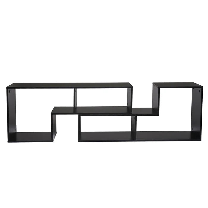 Black Akins TV Stand for TVs up to 65" Made of Engineered Wood Geometric Shapes
