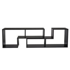 Black Akins TV Stand for TVs up to 65" Made of Engineered Wood Geometric Shapes