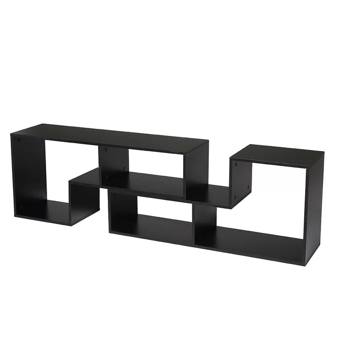 Black Akins TV Stand for TVs up to 65" Made of Engineered Wood Geometric Shapes