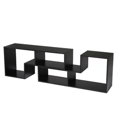 Black Akins TV Stand for TVs up to 65" Made of Engineered Wood Geometric Shapes