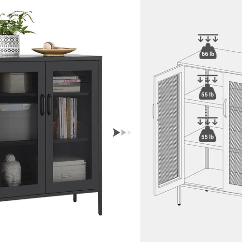 Akper 41.3'' Tall Steel 2 Door Multi Purpose Metal Accent Cabinet