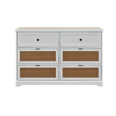 White Akron 6 Drawer 47.2'' W Double Dresser