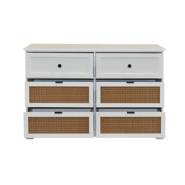 White Akron 6 Drawer 47.2'' W Double Dresser