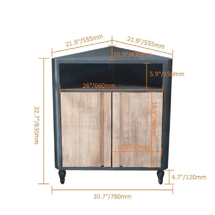 Gulley 2 door new arrivals corner accent cabinet