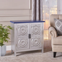 Farmhouse Distressed Firwood Cabinet - Navy Blue Enliven Any Room of your Home in Unparalleled Style and Homey Charm with the Perfect Addition