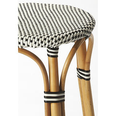 Bar & Counter Stool Indoor Outdoor Use Distressed Finish Rattan Pole Legs