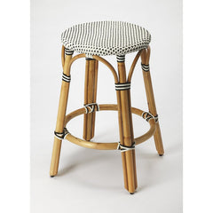 Bar & Counter Stool Indoor Outdoor Use Distressed Finish Rattan Pole Legs