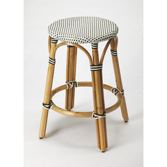 Bar & Counter Stool Indoor Outdoor Use Distressed Finish Rattan Pole Legs