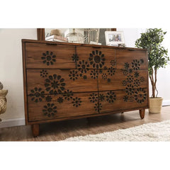 Alayah 7 Drawer 60'' W Dresser Handleless Design on the Seven Drawers