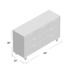 Alayah 7 Drawer 60'' W Dresser Handleless Design on the Seven Drawers