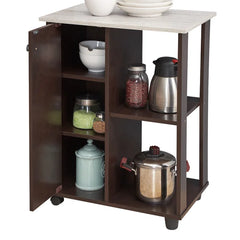 Chocolate/Gray Alberto 23.6'' Wide Rolling Kitchen Cart Adding Extra Chopping and Storage