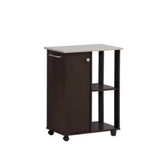 Chocolate/Gray Alberto 23.6'' Wide Rolling Kitchen Cart Adding Extra Chopping and Storage