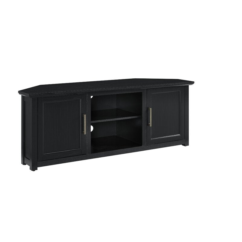 Black Corner TV Stand for TVs up to 65" Empty Corner in your Living Room or Bedroom