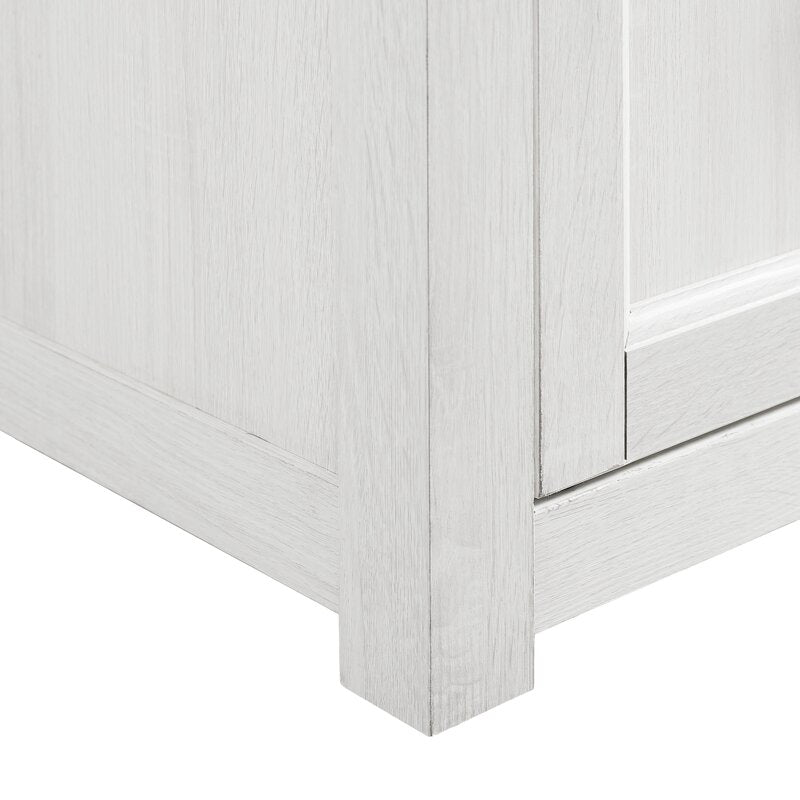 White Wash Corner TV Stand for TVs up to 65" Empty Corner in your Living Room or Bedroom