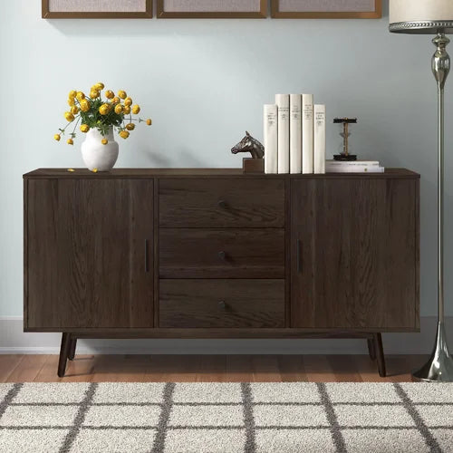 Gray Albright 58'' Wide 3 Drawer Sideboard Modern Style and Brings Ample Storage to your Living Room or Home Office
