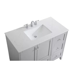 Aleta 42" Single Bathroom Vanity Set Features a Rectangular Porcelain [ Fully Assembled ]