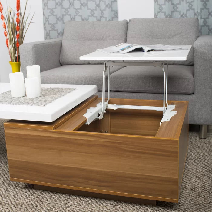 Lift Top Coffee Table with Storage 360-Degree Swivel Perfect for Living Room