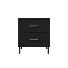 Black Alexei 24.4'' Tall 2 - Drawer Solid Wood Nightstand Perfect for Bedside