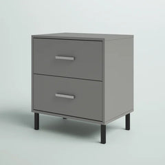 Solid Wood Gray Alexei 24.4'' Tall 2 - Drawer Nightstand