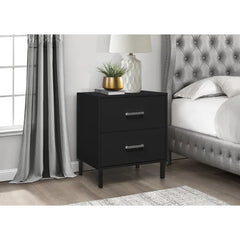 Black Alexei 24.4'' Tall 2 - Drawer Solid Wood Nightstand Perfect for Bedside