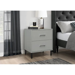 Solid Wood Gray Alexei 24.4'' Tall 2 - Drawer Nightstand