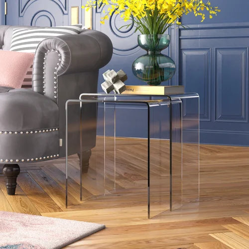 Alexzander 17.25'' Tall End Table U-Shape with Waterfall Edges Perfect for A Contemporary Touch in Any Home