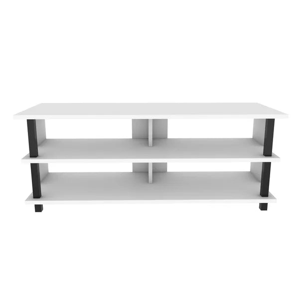 Black/White Aleysa TV Stand for TVs up to 50" Open Display Design 2 Open Shelve