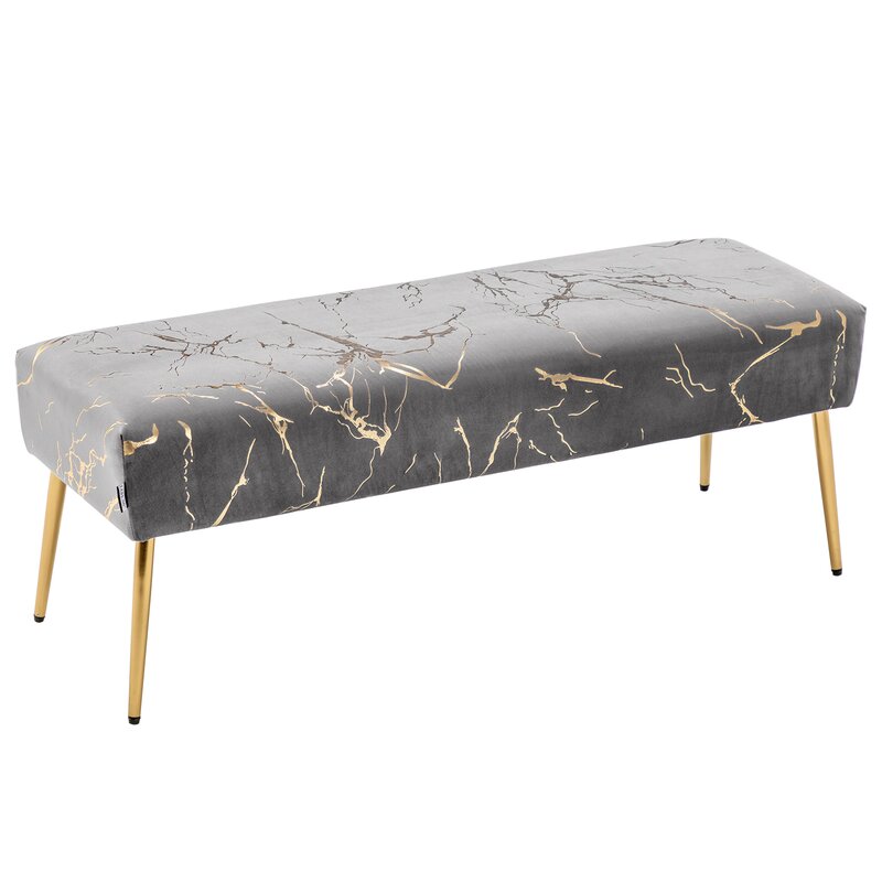 Alfred Upholstered Bench Velvet Touches Soft and Comfortable