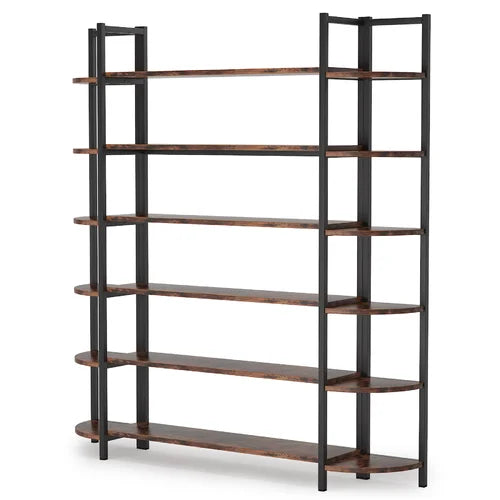Brown Alfson 70.86'' H x 62.99'' W Steel Etagere Bookcase Design