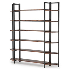 Brown Alfson 70.86'' H x 62.99'' W Steel Etagere Bookcase Design