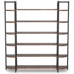 Brown Alfson 70.86'' H x 62.99'' W Steel Etagere Bookcase Design