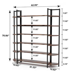 Brown Alfson 70.86'' H x 62.99'' W Steel Etagere Bookcase Design