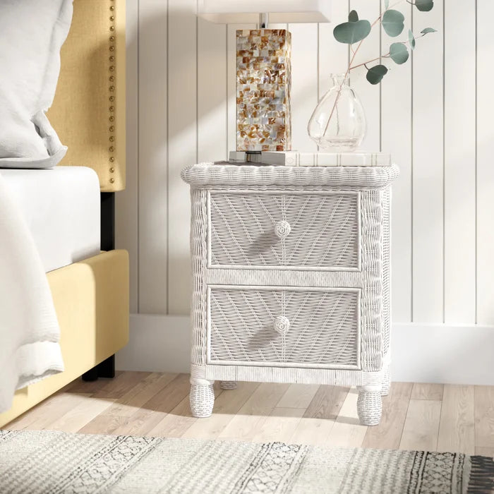 White Alicia 25.5'' Tall 2 - Drawer Bachelor's Chest Perfect Organize