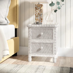 White Alicia 25.5'' Tall 2 - Drawer Bachelor's Chest Perfect Organize