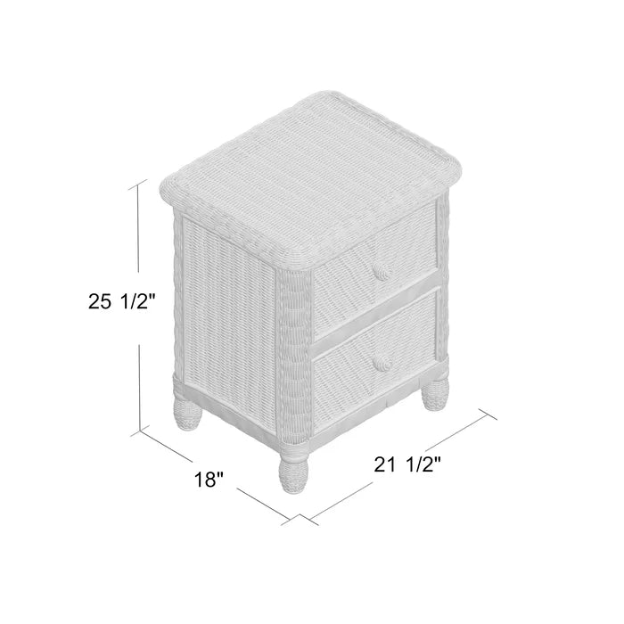 White Alicia 25.5'' Tall 2 - Drawer Bachelor's Chest Perfect Organize