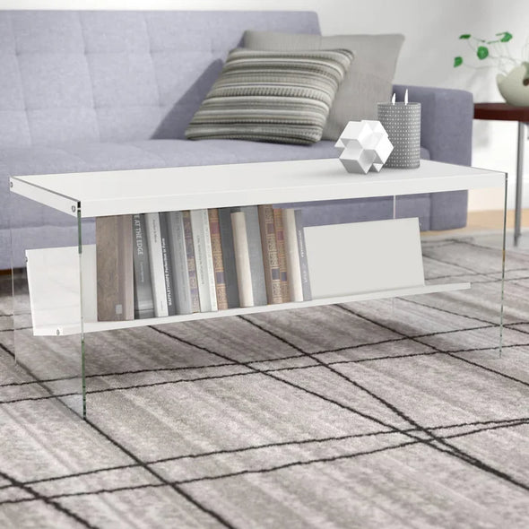 Allegonda Sled Coffee Table with Storage Contemporary Style