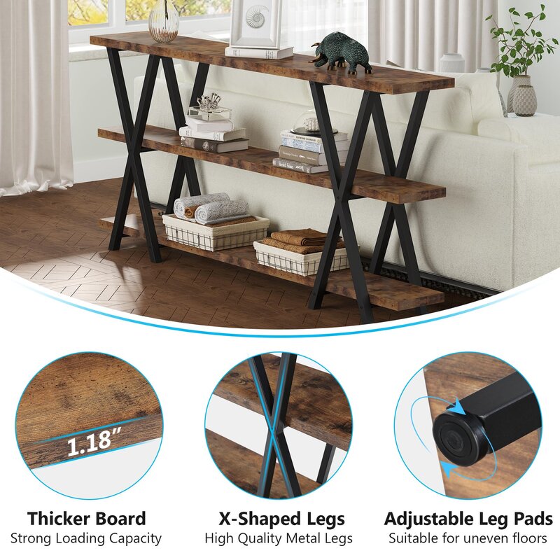 70.86'' Console Table Hallway Table, Telephone Table, Decorative Table Suitable for Porch, Living Room, Dining Room