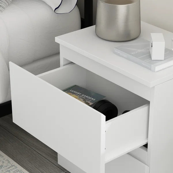 White Allera 18.9'' Tall Nightstand Rustic Style Perfect for Bedside