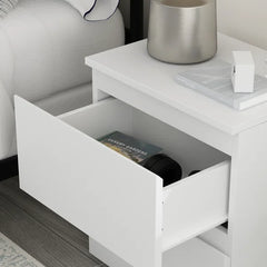 White Allera 18.9'' Tall Nightstand Rustic Style Perfect for Bedside