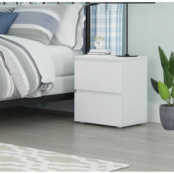 White Allera 18.9'' Tall Nightstand Rustic Style Perfect for Bedside