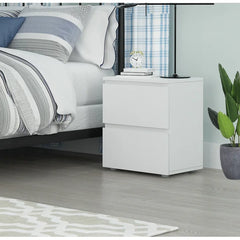 White Allera 18.9'' Tall Nightstand Rustic Style Perfect for Bedside