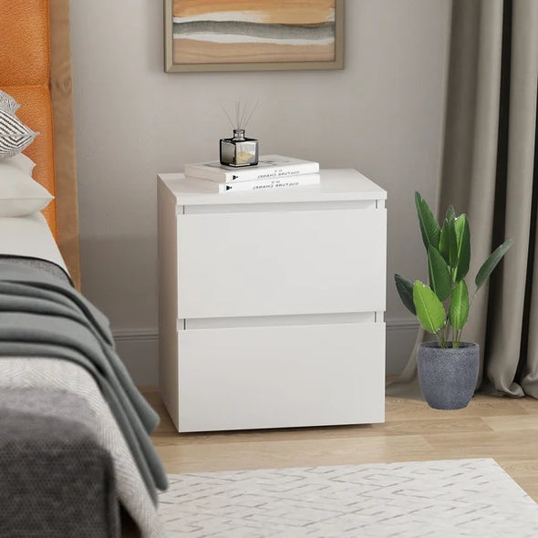 White Allera 18.9'' Tall Nightstand Rustic Style Perfect for Bedside