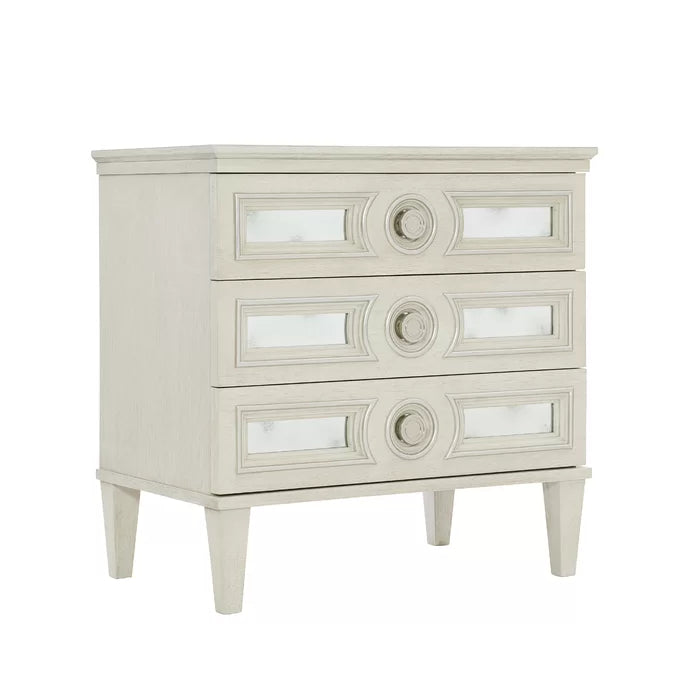 Allure 30'' Tall 3 - Drawer Bachelor's Chest in Manor White/Silver Luster