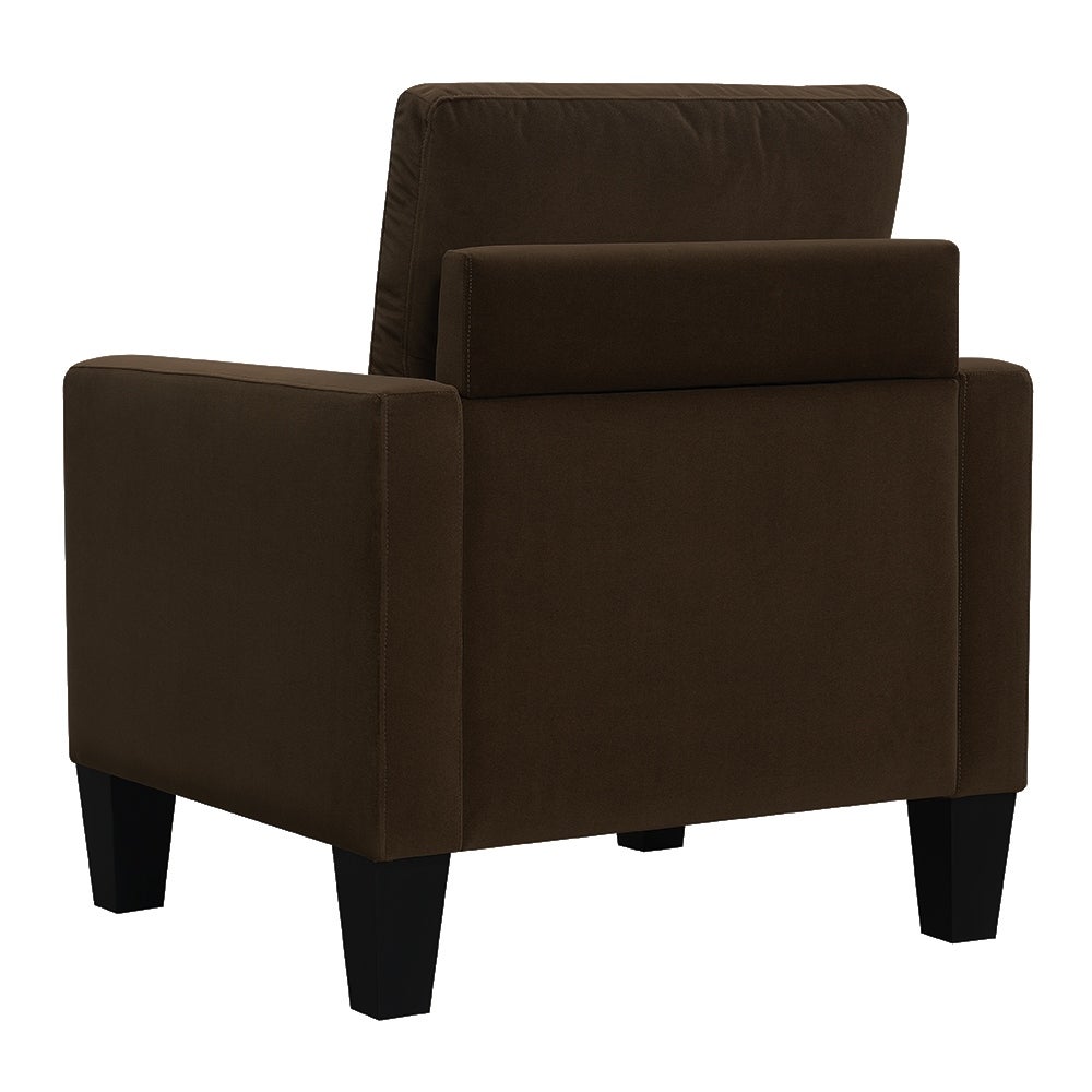 Polyester Mid-Century Arm Chair - Brown Perfect Relaxingideal for Small Bedrooms, Spare Bedrooms, Apartments. Lofts, and Living Room