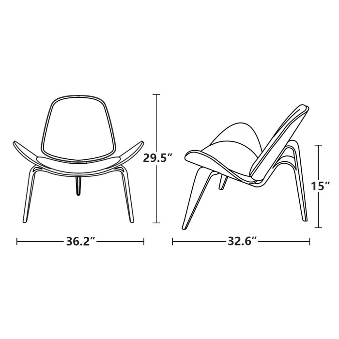 Rosewood 36.2'' Wide Lounge Chair Mid-Century Modern Chair