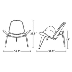Rosewood 36.2'' Wide Lounge Chair Mid-Century Modern Chair