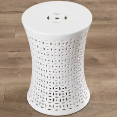 White Alondo 18'' Tall Ceramic Garden Stool Perfect for Indoor/Outdoor